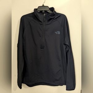 North Face Blue Waffle Fleece Jacket Pullover